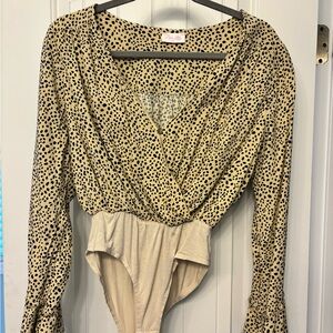 Pink Lily Leopard Print Bodysuit